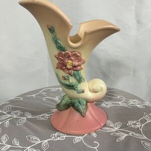 Hull Floral Ceramic Vase with Pink and Green Accents